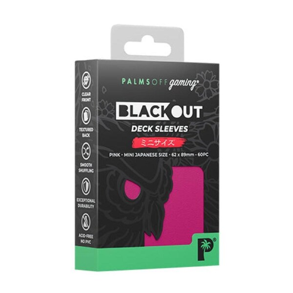 Palms Off Japanese 60pc Blackout Deck Sleeves - Pink