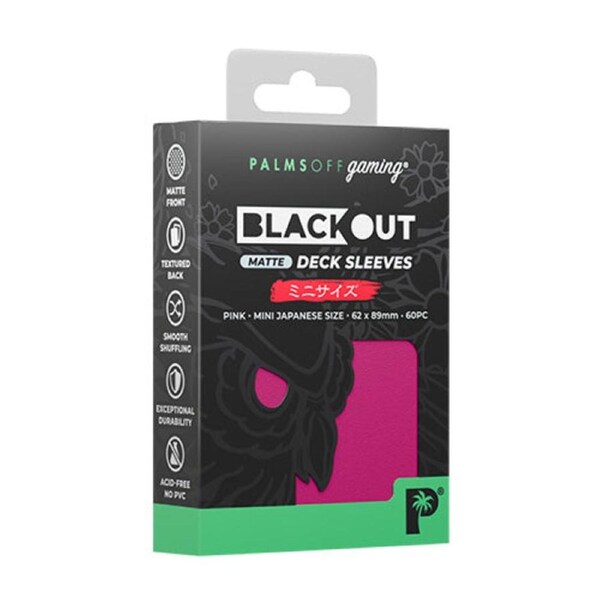 Palms Off Japanese 60pc Blackout Deck Sleeves - Pink Matte