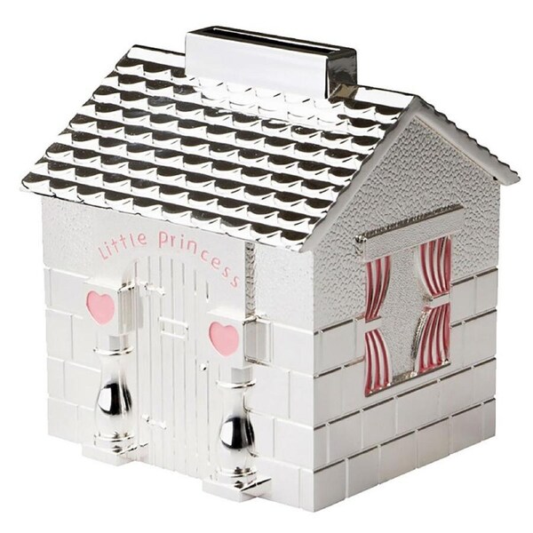 Russell Collection Money Bank 11cm Little Princess House Silverplate, Whitehill HI BLPH