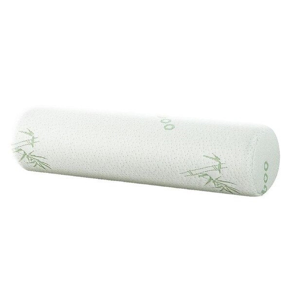 Memory Foam Neck Roll Pillow Bamboo Cover Removable Supportive Stress Relief