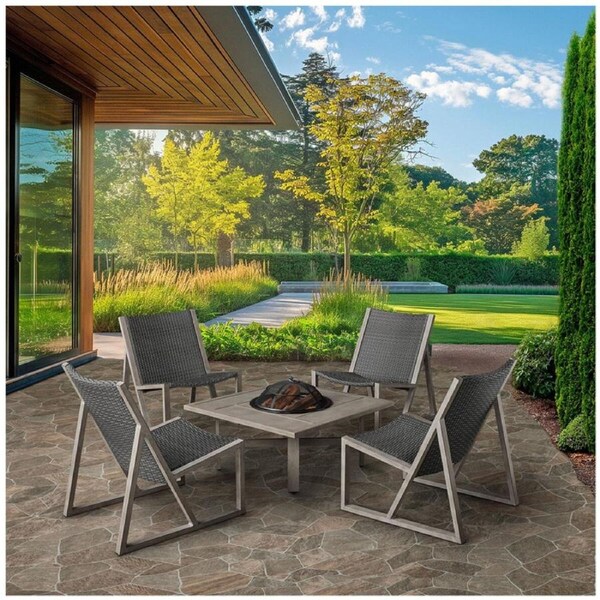 Agio Lisbon Wood Burning Fire Chat Set 5 Piece