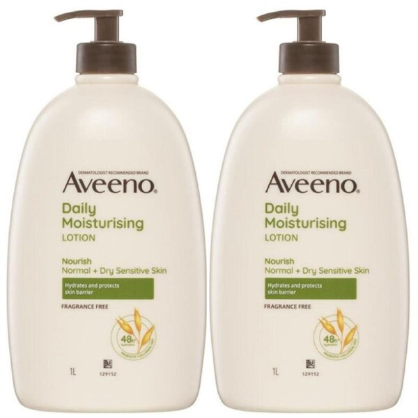 Aveeno Daily Moisturising Body Lotion Fragrance Free 2x1L