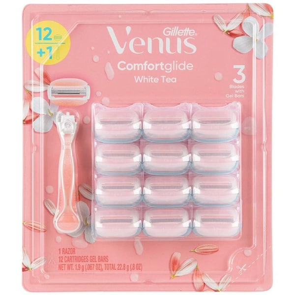 Gillette Venus Comfortglide White Tea Razor + 12 Cartridges