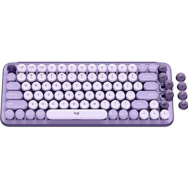 Logitech POP Keys Wireless Mechanical Keyboard with Emoji Keys (Cosmos Lavender)