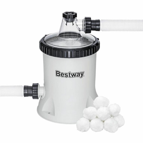 Bestway Pool Filter Pump System Above Ground Swimming Pools Cleaner 5678L/H 1500GPH Flow Rate Polysphere Water Filtration Cleaning Balls Accessories