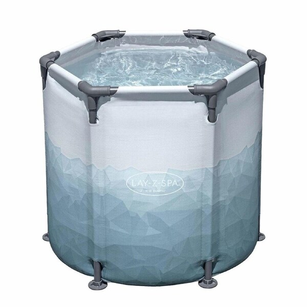 Bestway Ice Bath Tub 253L Portable Freestanding Recovery Spa Bathtub Massage Athletes Cold Water Soaking Shower Outdoor Plunge Lid Pump Filter 90x80cm