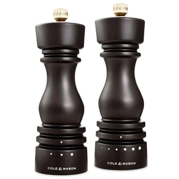 Cole & Mason London Grind Select Salt & Pepper Mill Gift Set – Chocolate Wood