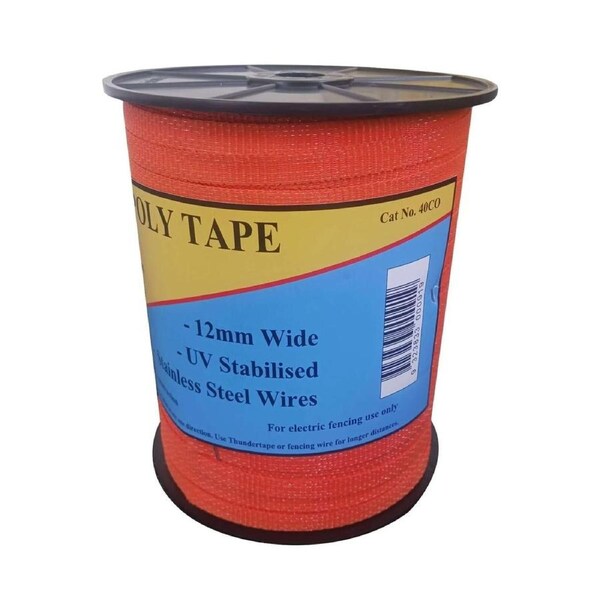 Thunderbird 400m x 12mm Electric Fence Poly Tape - Orange - EF-40CO