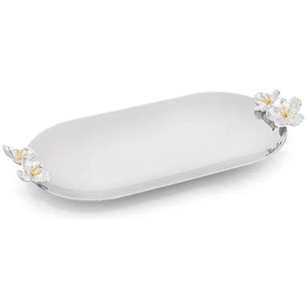 Whitehill Giftware - Blossom Deco Nickel Plated Oval Tray
