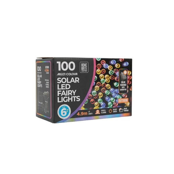 100 Multi Colour Fairy Led Lights Solar Powered