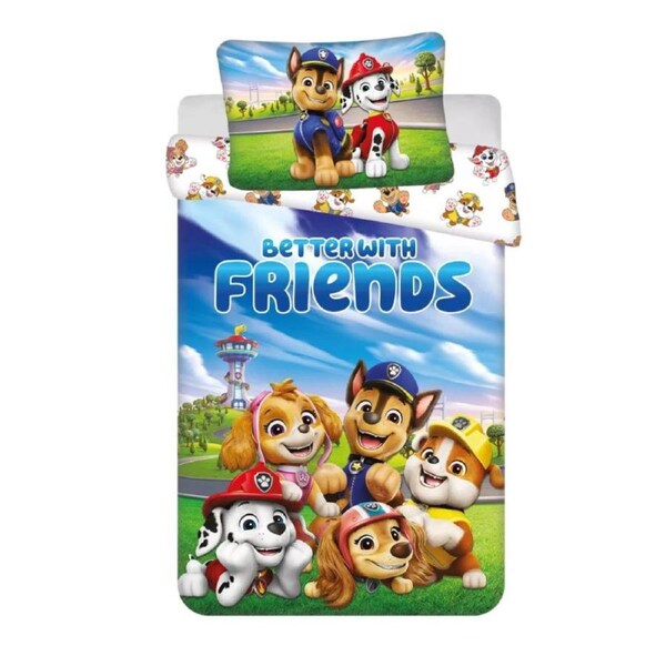 Paw Patrol Better With Friends Cotton Quilt Cover Set Toddler Bed Size