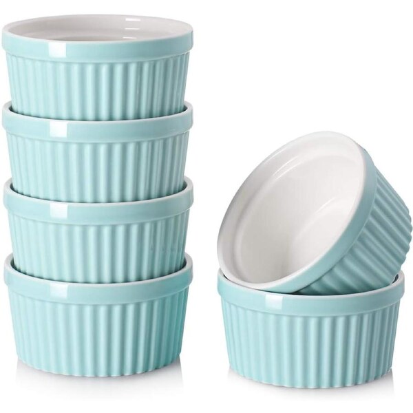 DOWAN Ramekins 177ml, Set of 6, Blue