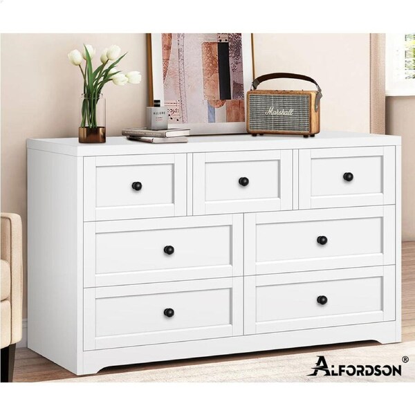 ALFORDSON 7 Chest of Drawers Hamptons Storage Dresser Tallboy White