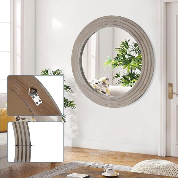 ACA Round Mirror Wall Decor Bathroom Mirror Entryway Ancient Mirror 800x800mm