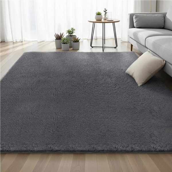 Artiss Floor Rug 200x290cm Large Non-Slip Shaggy Rug Living Room Bedroom Mat Grey
