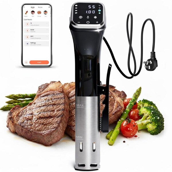 Advwin Wifi Sous Vide Cooker, Smart Slow Cooker with APP Remote Control, Precision Cooker, 1100W Stainless Steel Thermal Immersion Circulator