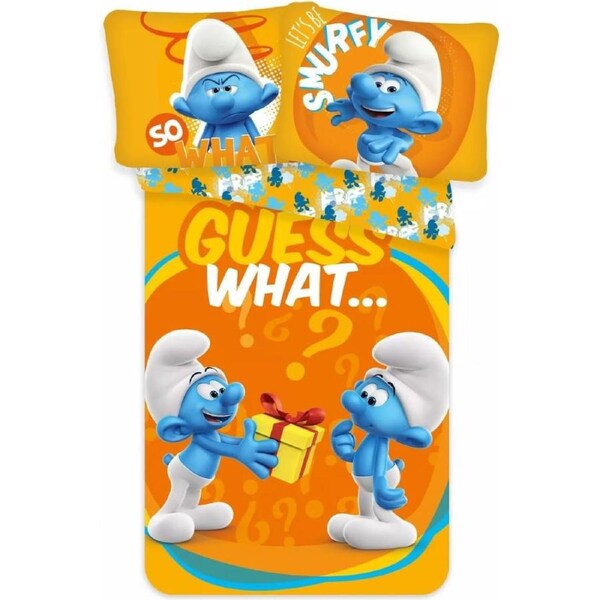 The Smurfs Guess What Cotton Quilt Cover Toddler Bed Size