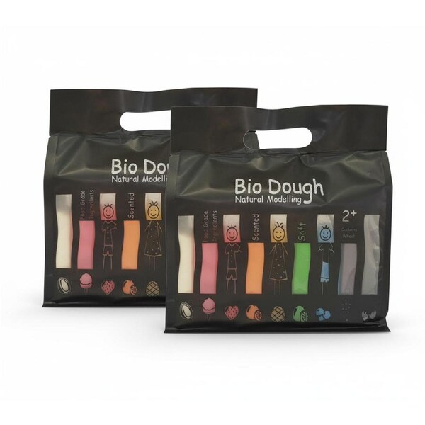 Bio DoUgh Rainbow in a Bag Play Dough 2 Pack – 9 Colours & Scents for Kids