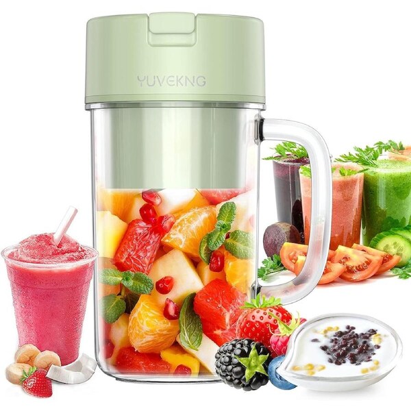 Mini Juicer Cup Extractor Ice Crusher Food Mixer Fruit Blender USB Green