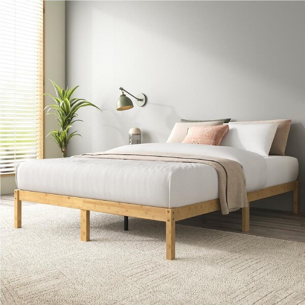 Zinus Bed Frame Queen Double King Single Size Bamboo Wooden Platform Base Single