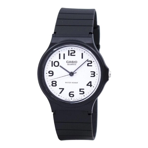 Casio MQ-24-7B2 Mens Analogue Watch Black Resin Band White Dial Casual Style