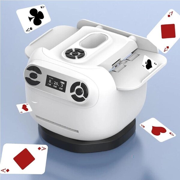 Automatic Card Dealer Machine 2 in 1 Design 360 Degree Electric Shuffler Tool