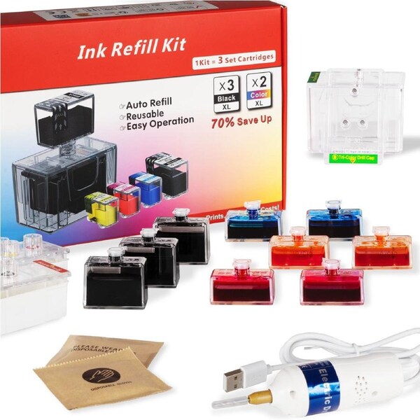 240XL 241XL 243XL 244XL 245XL 246XL 275XL 276XL Ink Refill Kit for Canon PIXMA TS TR MX MG IP MP Printers - Refillable Ink Cartridges
