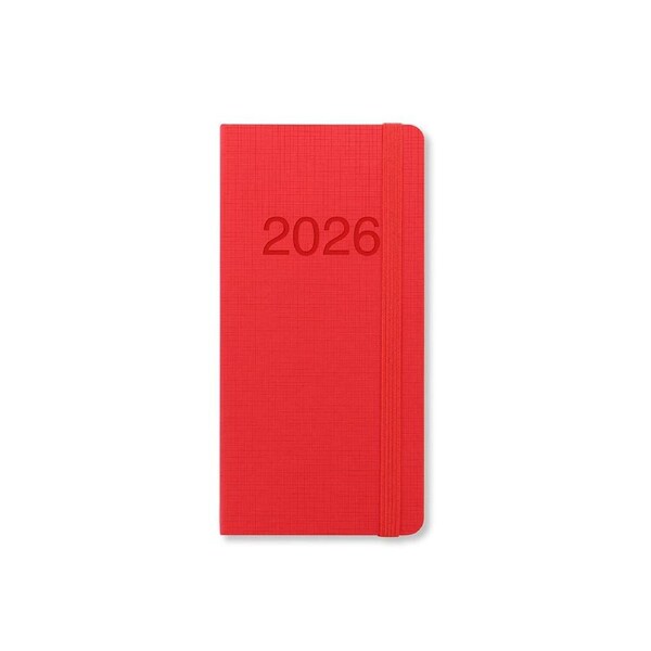2026 Diary Letts of London Memo Slim Week to View Red 080261