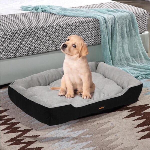 Pawz Dog Bed Pet Cat Calming Floor Mat Sleeping Comfy Cave Washable Extra Large Black / M(72 x 56 x15cm)