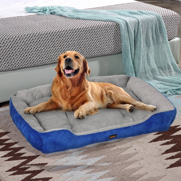 Pawz Dog Bed Pet Cat Calming Floor Mat Sleeping Comfy Cave Washable Extra Large Navy / XL(93 x 72 x 15cm)