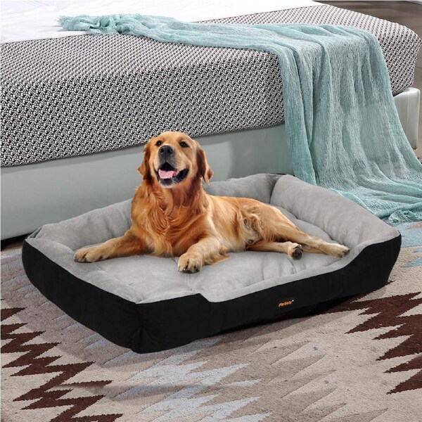 Pawz Dog Bed Pet Cat Calming Floor Mat Sleeping Comfy Cave Washable Extra Large Black / XXL(120 x 80 x 15cm)