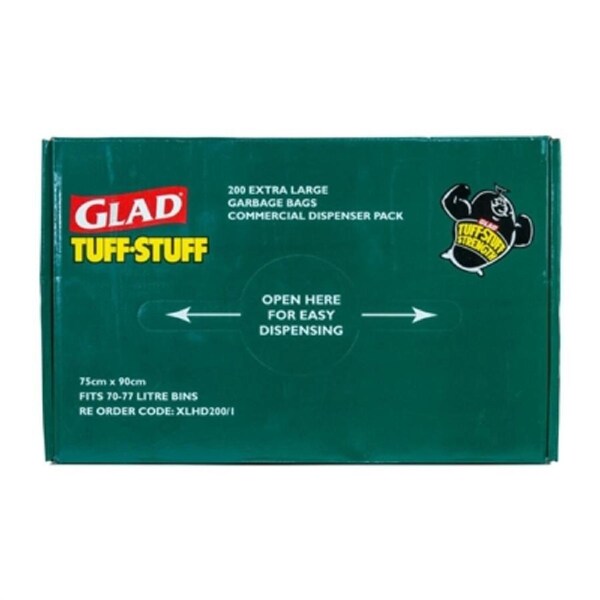 Glad Tuff Stuff Garbage Bag Dispenser - XL 70-77Ltr (Box 200)