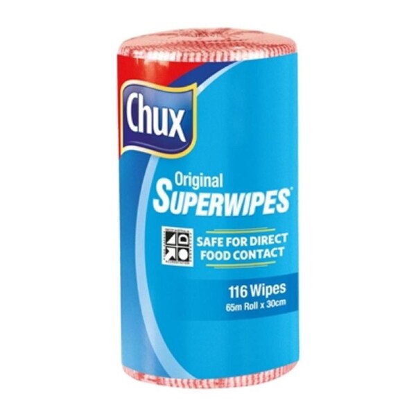 Chux Superwipes Perforated Roll Red - 65m x 30cm