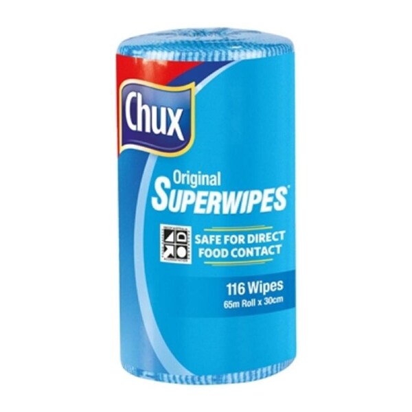 Chux Superwipes Perforated Roll Blue - 65m x 30cm