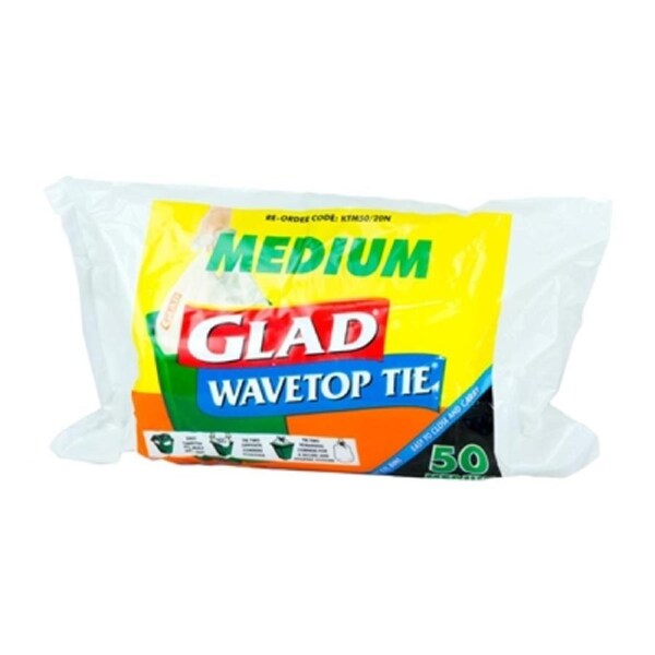 Glad Wavetop Tie Kitchen Roll - Medium 27Ltr (Pack 50)