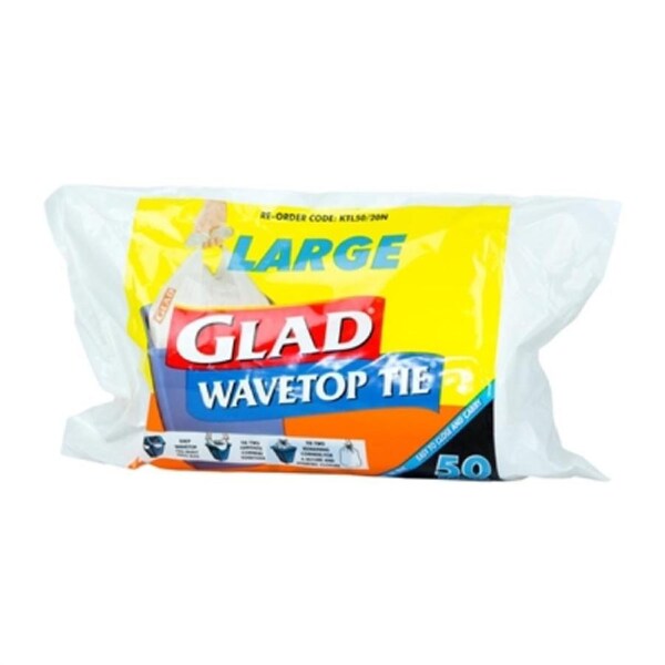 Glad Wavetop Tie Kitchen Roll - Large 36Ltr (Pack 50)
