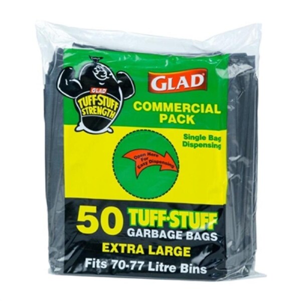 Glad Tuff Stuff Garbage Bag - XL 70-77Ltr (Pack 50)