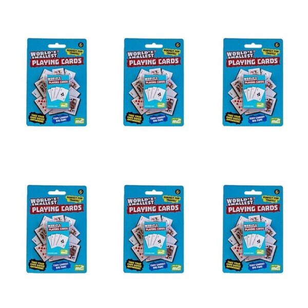 6PK Worlds Smallest Playing Cards Mini Deck Party Game Set Portable Card