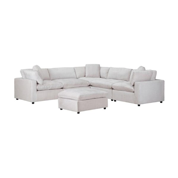 Cloud 4 Seater Modular Corner Sofa Lounge with Ottoman Beige