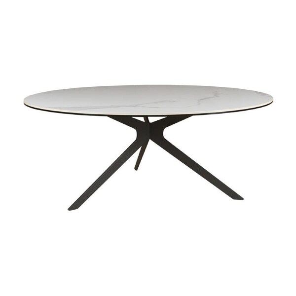 Neo 90cm Coffee Table Ceramic Tempered Glass Top White