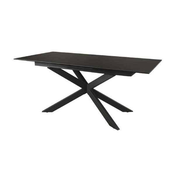 Royce 180-240cm Extendable Dining Table Ceramic Tempered Glass Top Dark Grey