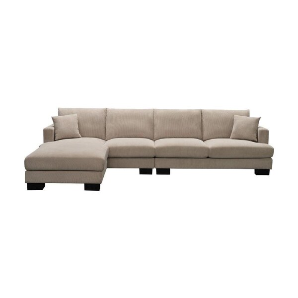 Nordic 5 Seater Modular Corner Sofa Lounge Ottoman Chaise Beige