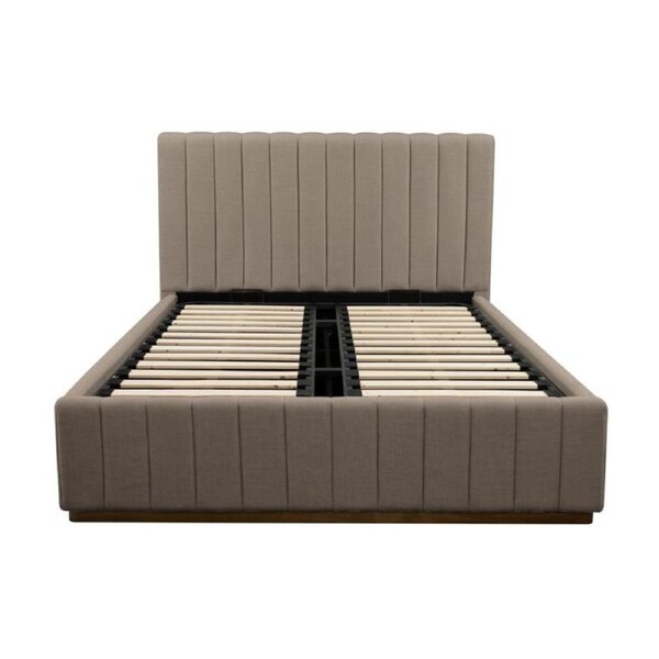 Collin Queen Bed Frame Gas Lift Storage Smoke Grey