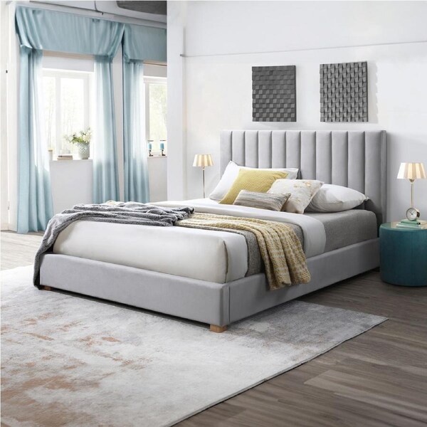 Marcus Double Bed Frame Light Grey