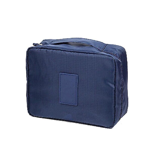 Hanging Travel Cosmetic Storage Make Up Bag Folding Toiletry Wash Organizer Pouch Navy Blue
