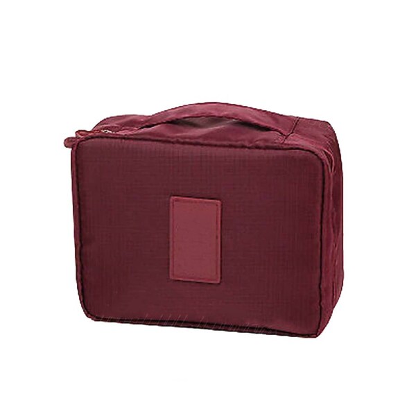 Hanging Travel Cosmetic Storage Make Up Bag Folding Toiletry Wash Organizer Pouch Wine Red