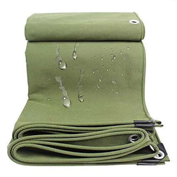 Heavy Duty Waterproof Canvas Tarp Tarpaulin Sun Blocked Dustproof Army 2 x 3m