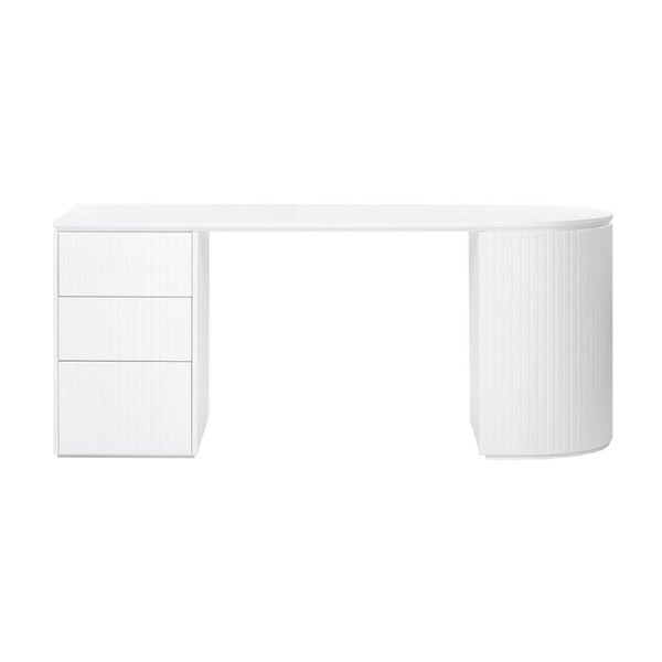 Payton Benjamin Ripple Grand 3 Drawer LHF Computer Work Desk Table White
