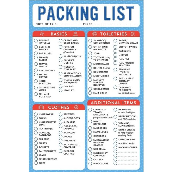 Peter Pauper Press Note Pad Packing List, 331915