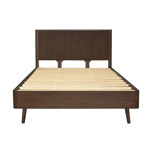 Milo Queen Bed Solid Hardwood Frame Walnut